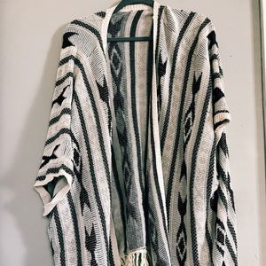 Double Zero fringed Aztec cardigan